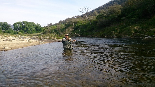 Tumut Fly Fishing instructor Tane doing fly fishing lessons