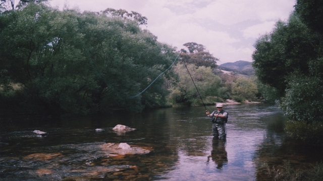 Tane from Tumut Flly Fishing on the Goobarragandra River doing fly fishing lessons. Try It You'll Love It.